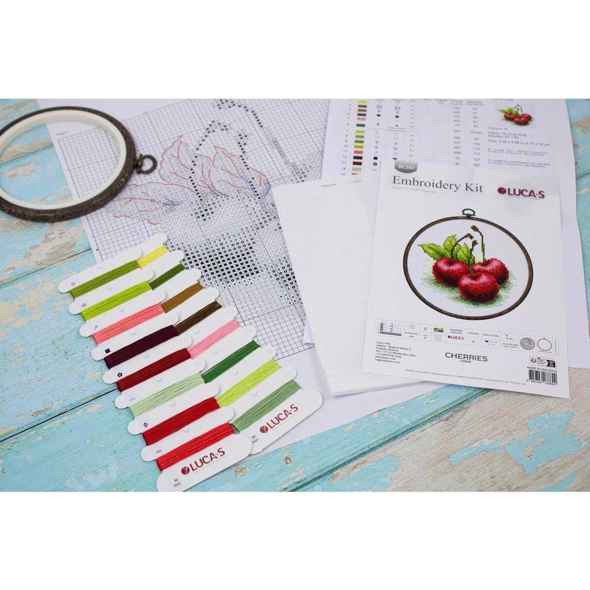 Luca-S Cherries Counted Cross Stitch Kit